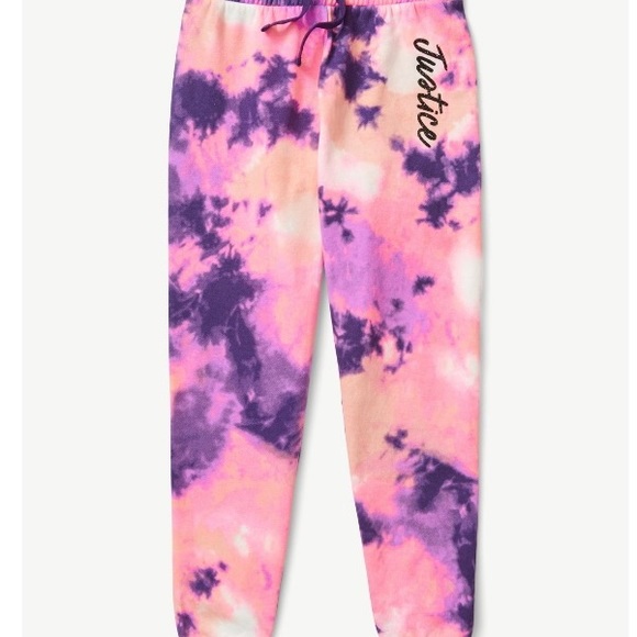 Justice Girls EDF Fleece bright dye effects jogger pants; size: Large(12-14) - Picture 2 of 4